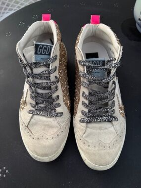GGDB Midstar Glitter-Panel Suede Sneakers